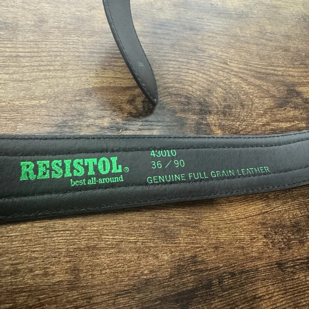 Resistol 43010 Black/ Brown Leather Belt Adjustable 36/90 With‎ Pewter Buckle